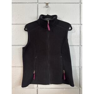 Women's Patagonia Synchilla Retro Pile Black Vest size M with Purple Tabs